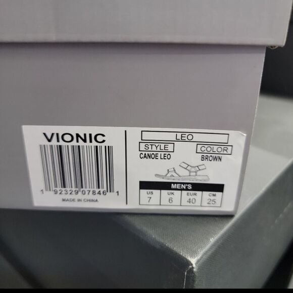 NIB Vionic Canoe Leo Leather Sandals - Picture 4 of 8